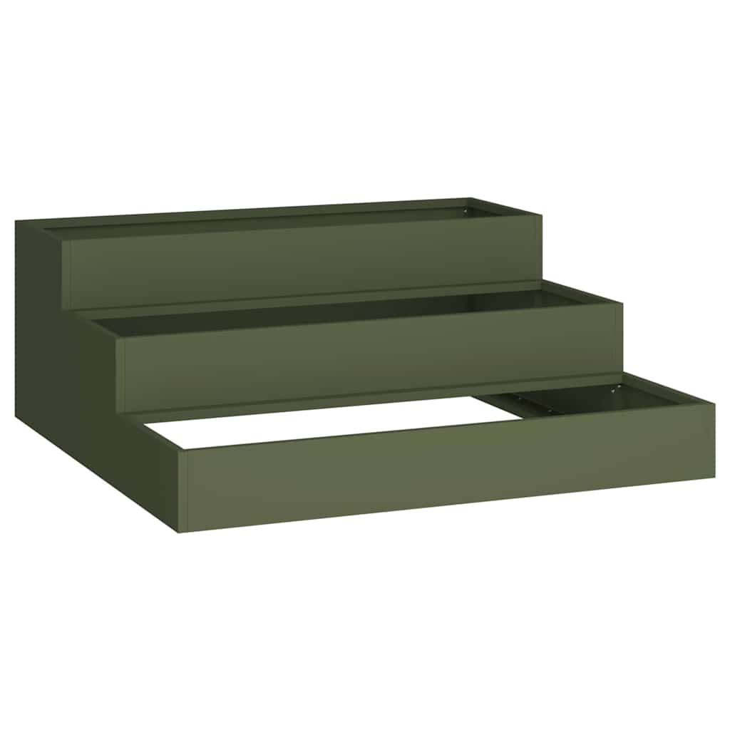 Garden Planter Olive Green 90 x 90 x 35 cm Cold-rolled Steel