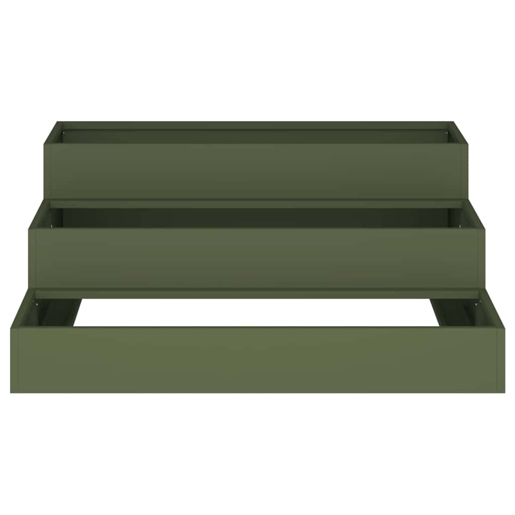 Garden Planter Olive Green 90 x 90 x 35 cm Cold-rolled Steel