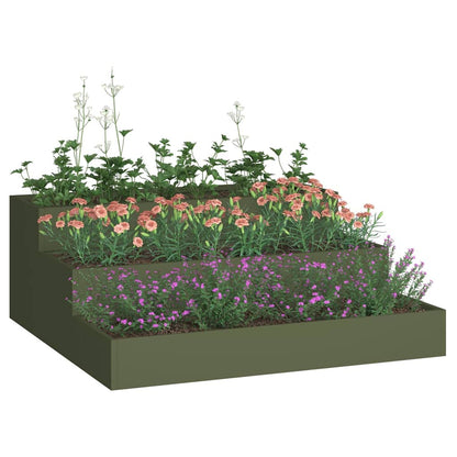 Garden Planter Olive Green 90 x 90 x 35 cm Cold-rolled Steel