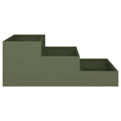 Garden Planter Olive Green 90 x 90 x 35 cm Cold-rolled Steel