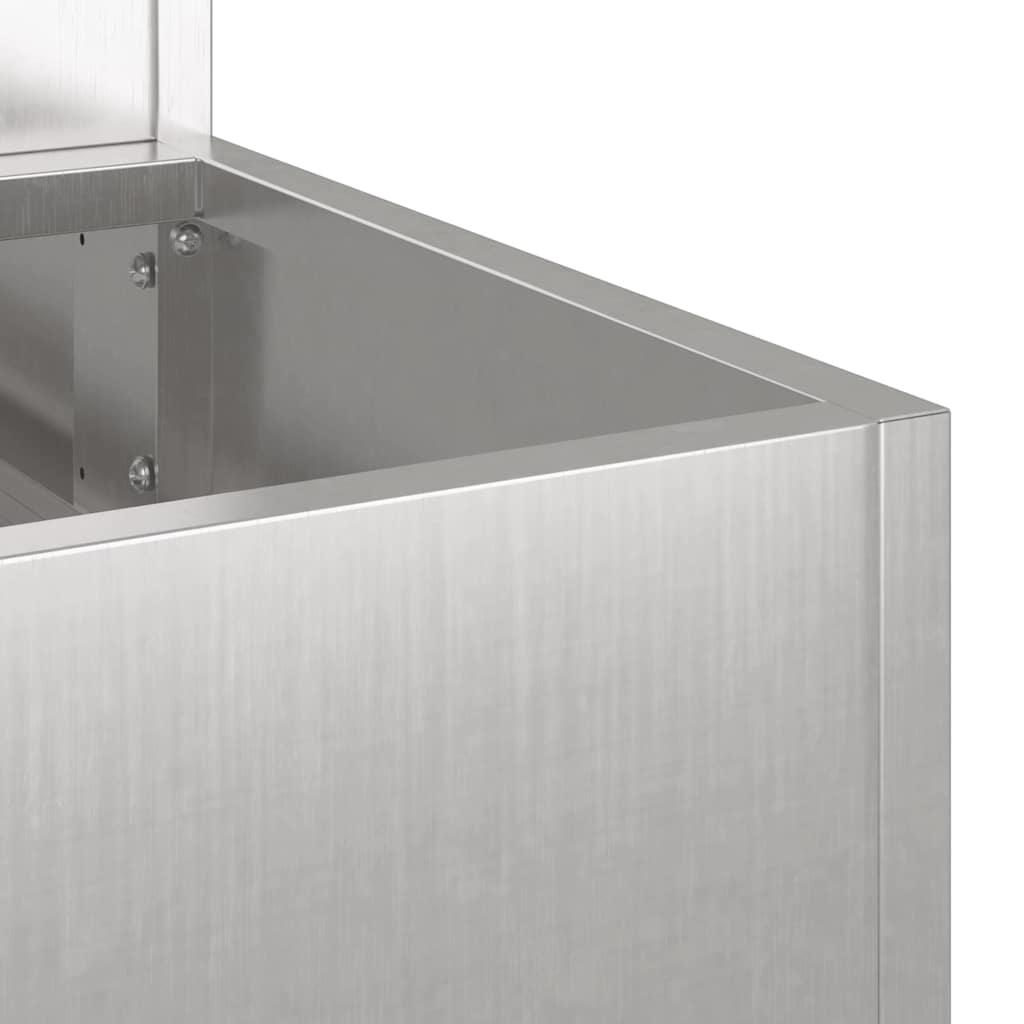 Garden Planter Silver 90 x 90 x 35 cm Stainless Steel