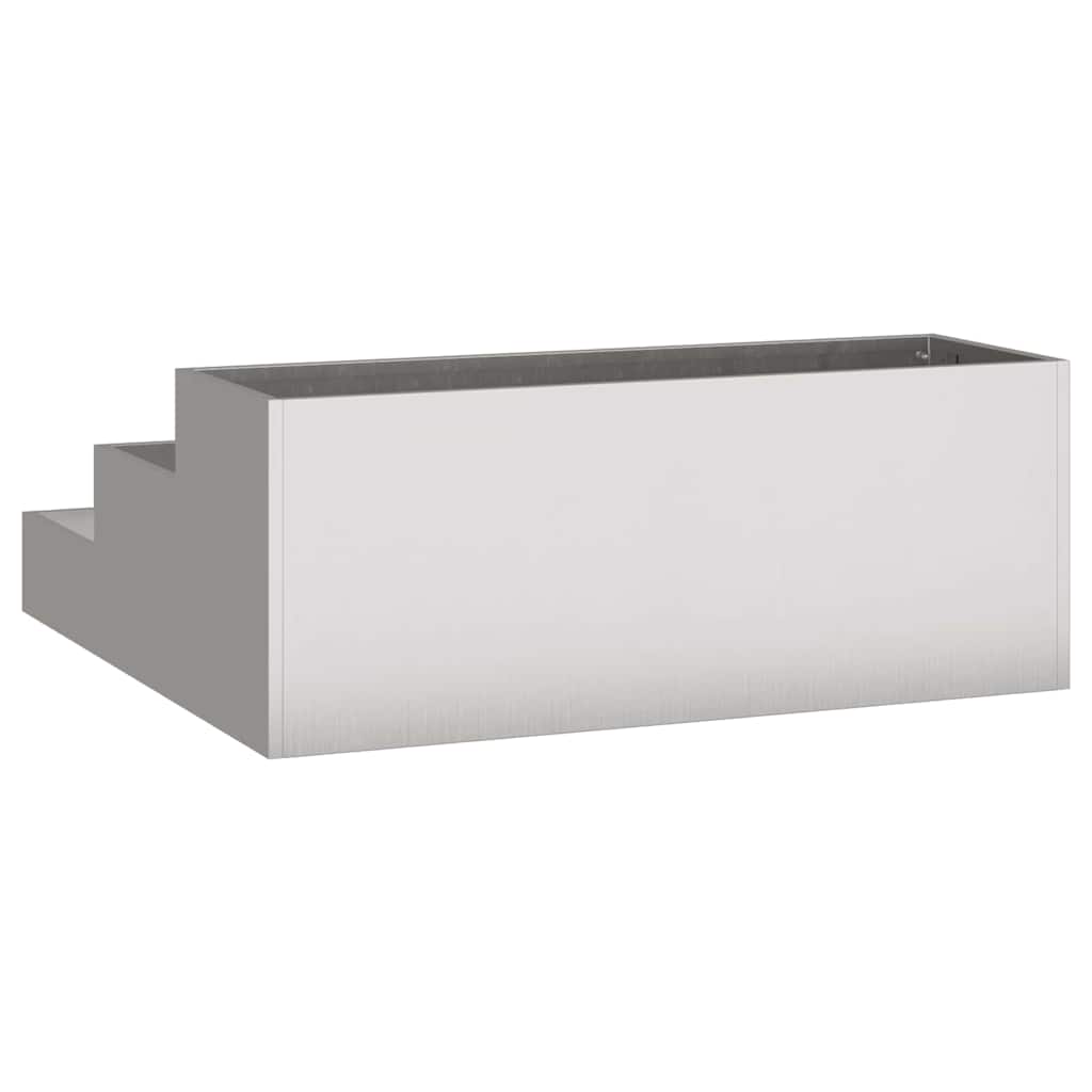 Garden Planter Silver 90 x 90 x 35 cm Stainless Steel