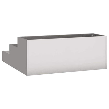 Garden Planter Silver 90 x 90 x 35 cm Stainless Steel