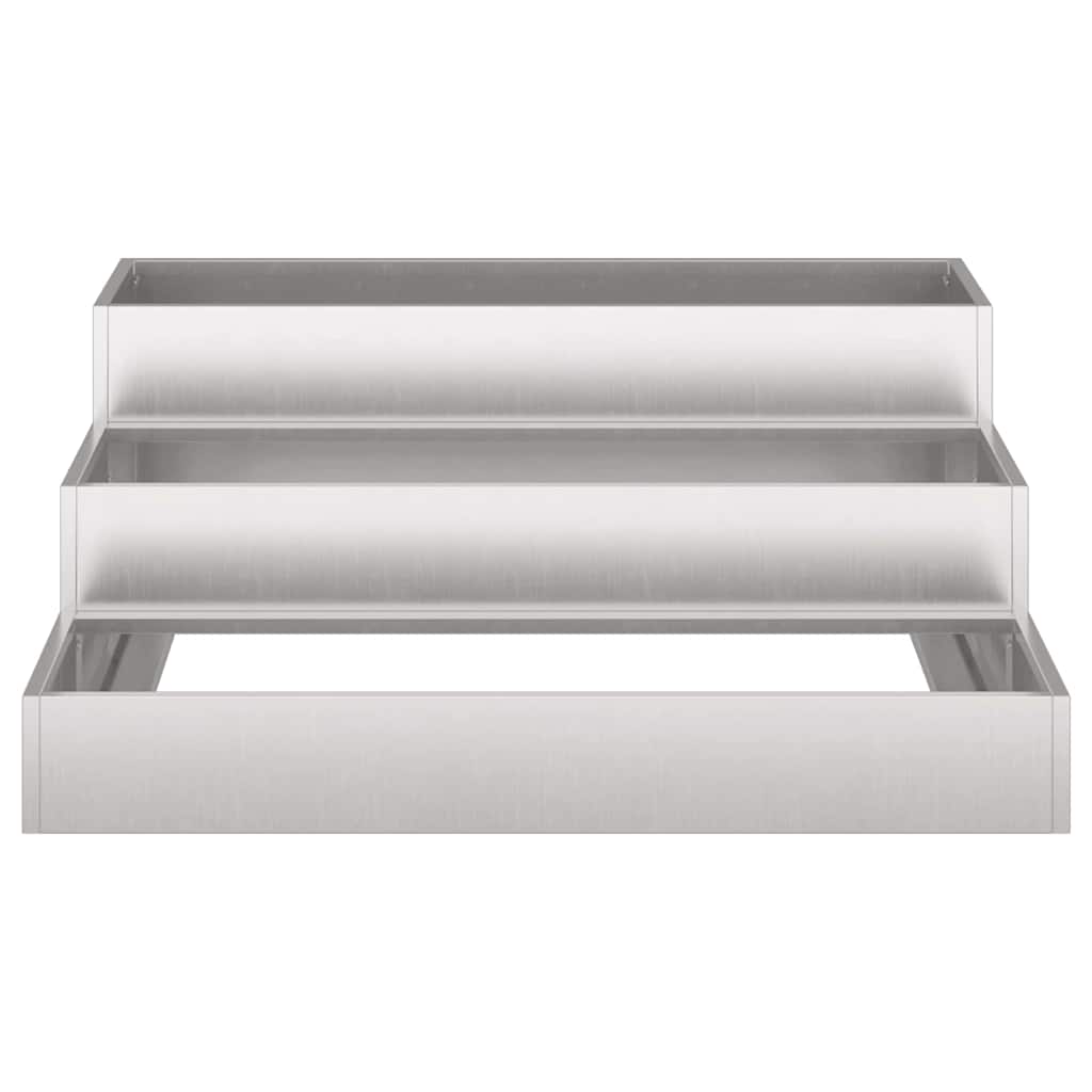 Garden Planter Silver 90 x 90 x 35 cm Stainless Steel