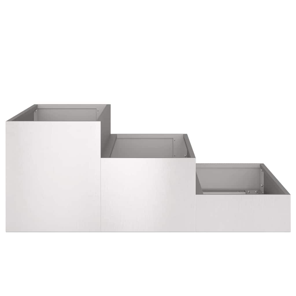 Garden Planter Silver 90 x 90 x 35 cm Stainless Steel