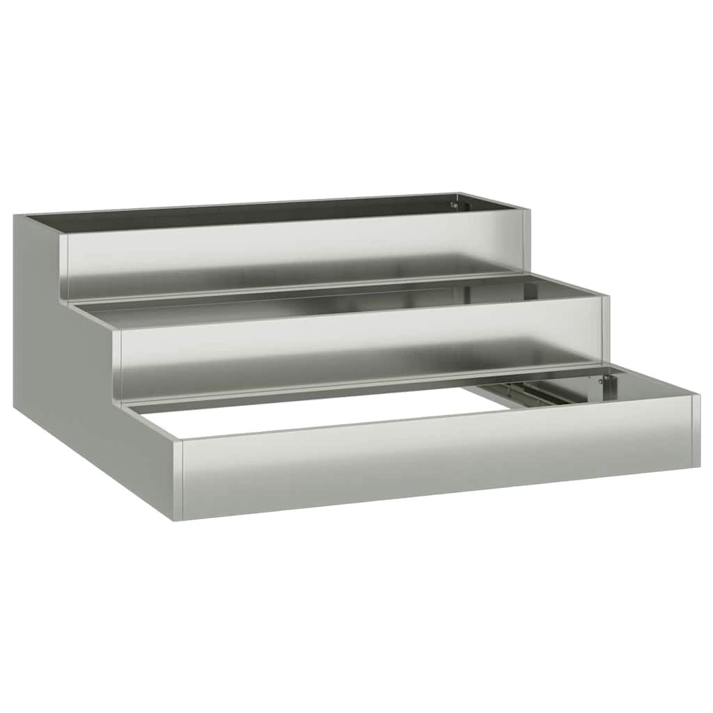 Garden Planter Silver 90 x 90 x 35 cm Galvanised Steel
