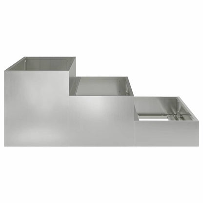 Garden Planter Silver 90 x 90 x 35 cm Galvanised Steel