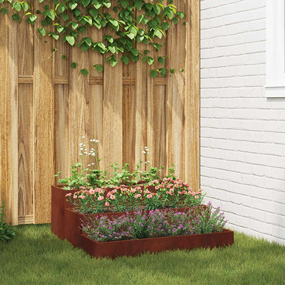 Garden Planter Rusty 90 x 90 x 35 cm Weathering Steel