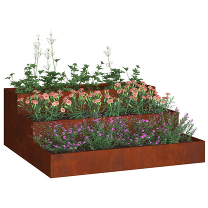 Garden Planter Rusty 90 x 90 x 35 cm Weathering Steel
