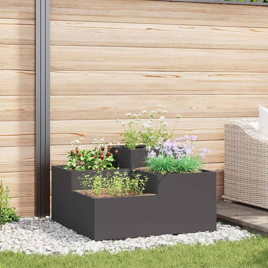 Garden Planter Black 80 x 80 x 48 cm Steel