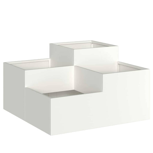 Garden Planter White 80 x 80 x 48 cm Steel