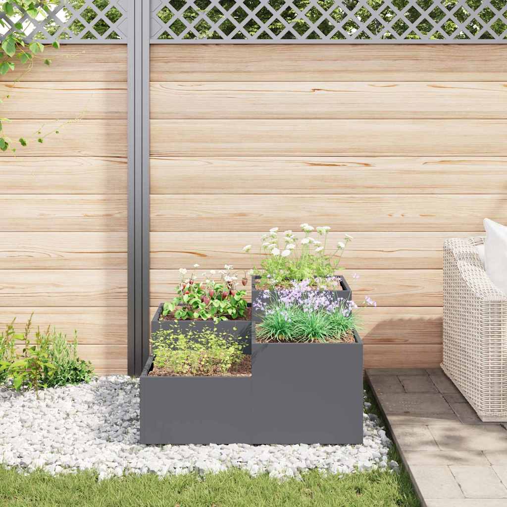 Garden Planter Anthracite 80 x 80 x 48 cm Steel