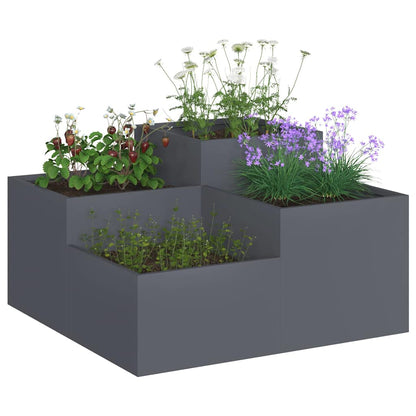 Garden Planter Anthracite 80 x 80 x 48 cm Steel