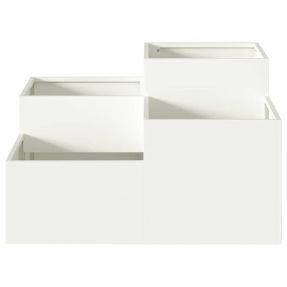 Garden Planter White 100 x 100 x 48 cm Steel