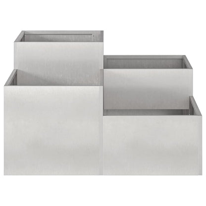 Garden Planter Silver 100 x 100 x 48 cm Stainless steel