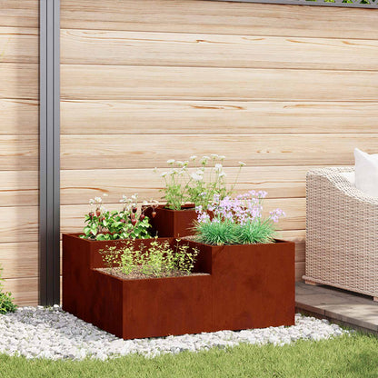 Garden Planter Rusty 100 x 100 x 48 cm Weathering Steel
