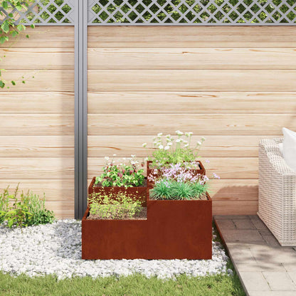 Garden Planter Rusty 100 x 100 x 48 cm Weathering Steel