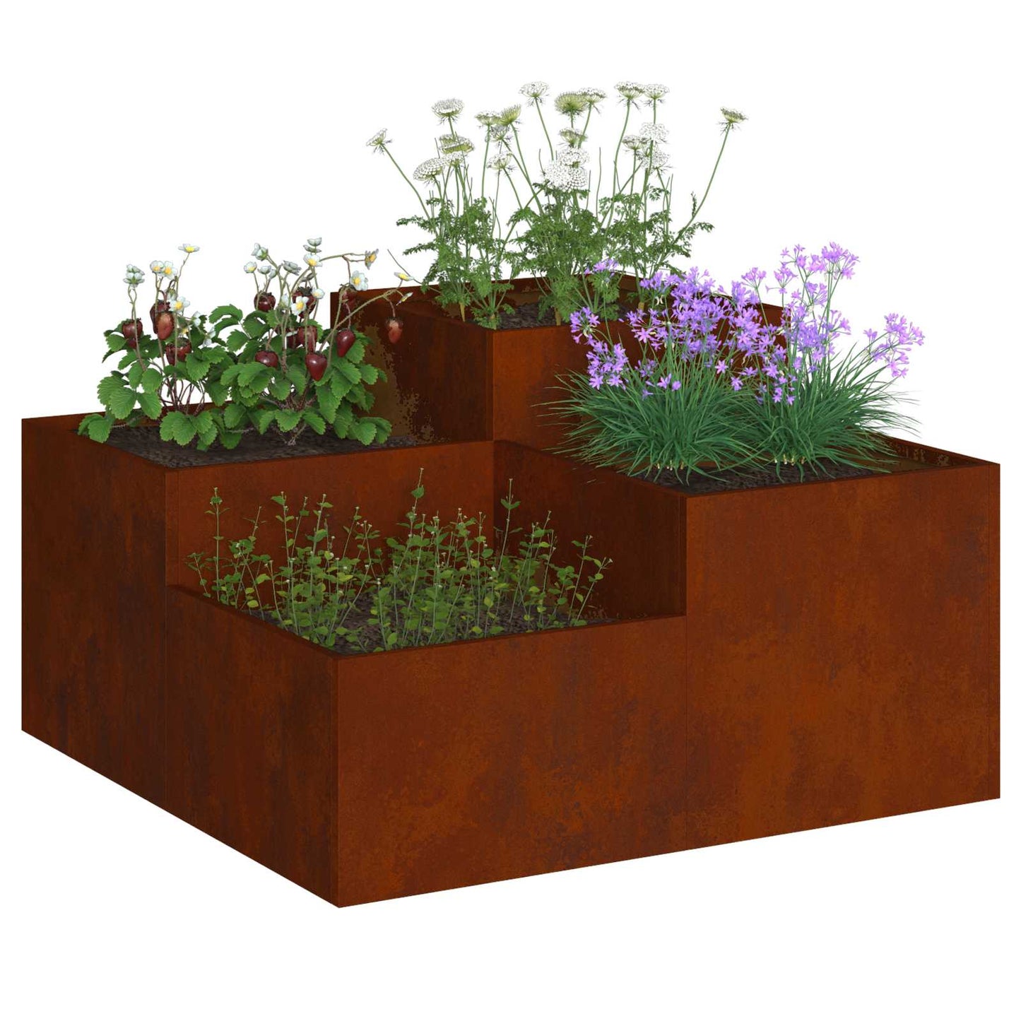 Garden Planter Rusty 100 x 100 x 48 cm Weathering Steel