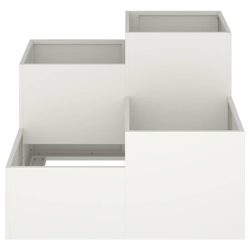 Garden Planter White 80 x 80 x 60 cm Steel