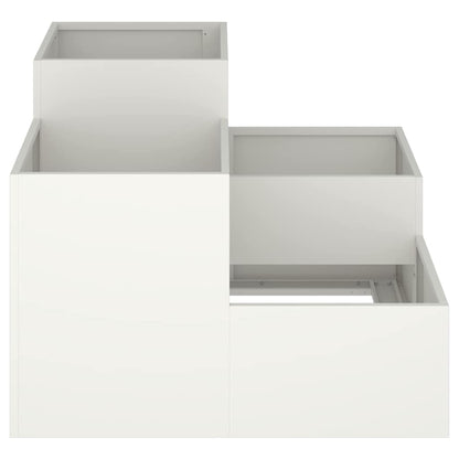 Garden Planter White 80 x 80 x 60 cm Steel