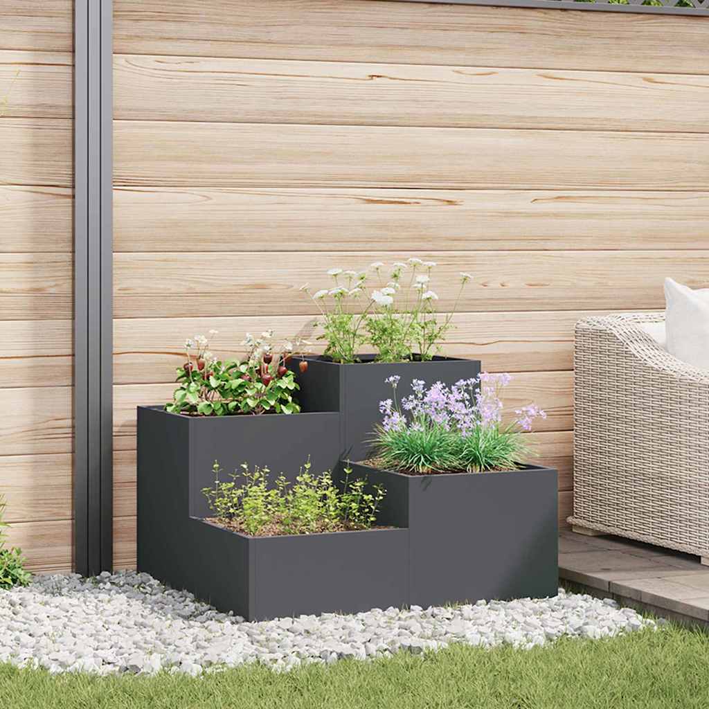Garden Planter Anthracite 80 x 80 x 60 cm Steel