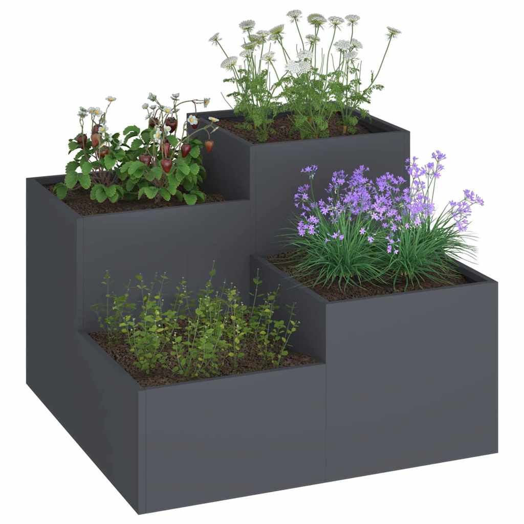 Garden Planter Anthracite 80 x 80 x 60 cm Steel