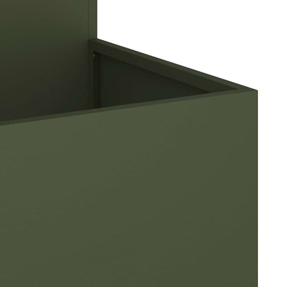 Garden Planter Olive green 80 x 80 x 60 cm Steel