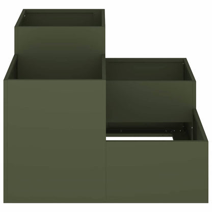 Garden Planter Olive green 80 x 80 x 60 cm Steel