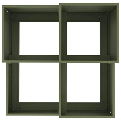 Garden Planter Olive green 80 x 80 x 60 cm Steel