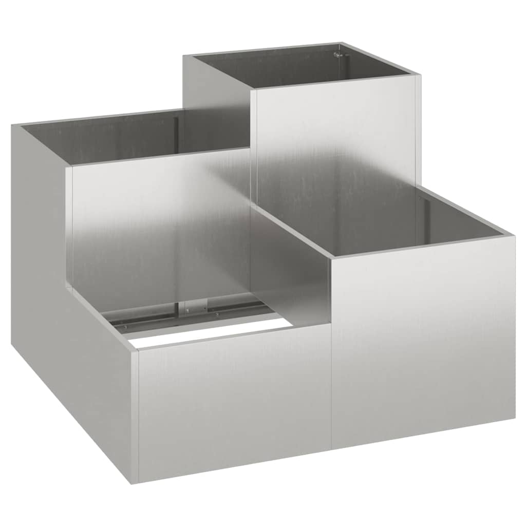 Garden Planter Silver 80 x 80 x 60 cm Stainless steel