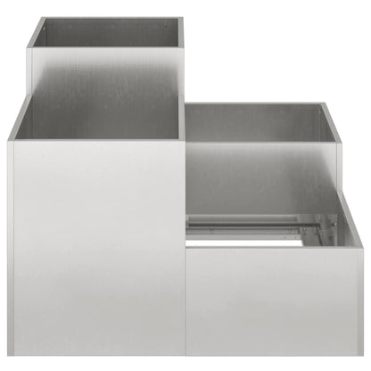 Garden Planter Silver 80 x 80 x 60 cm Stainless steel