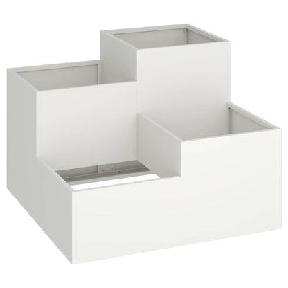 Garden Planter White 100 x 100 x 60 cm Steel