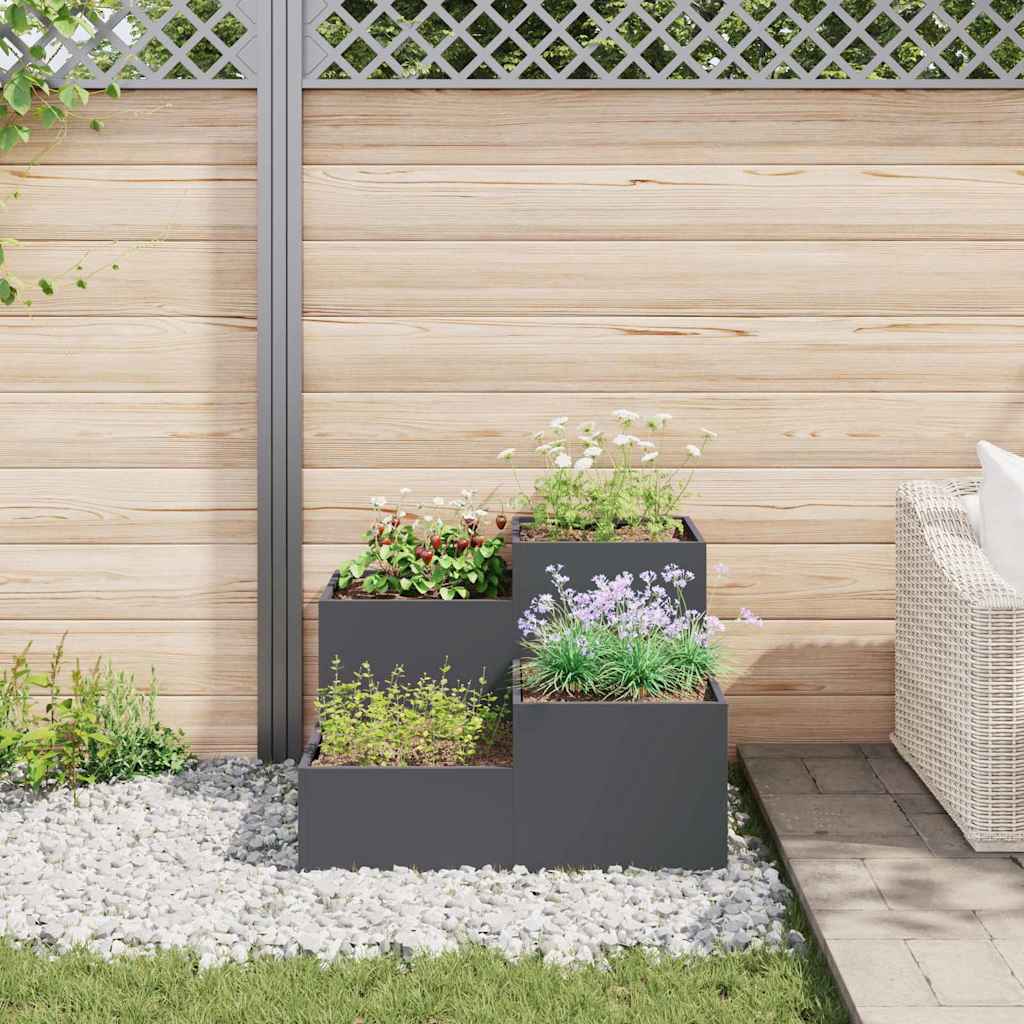 Garden Planter Anthracite 100 x 100 x 60 cm Steel