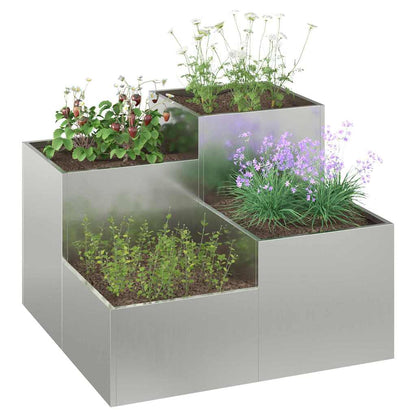 Garden Planter Silver 100 x 100 x 60 cm Galvanised steel