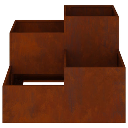 Garden Planter Rusty 100 x 100 x 60 cm Weathering Steel