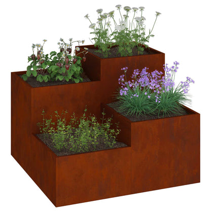 Garden Planter Rusty 100 x 100 x 60 cm Weathering Steel