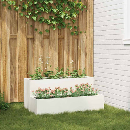 Garden Planter White 100 x 60 x 45 cm Cold-rolled Steel