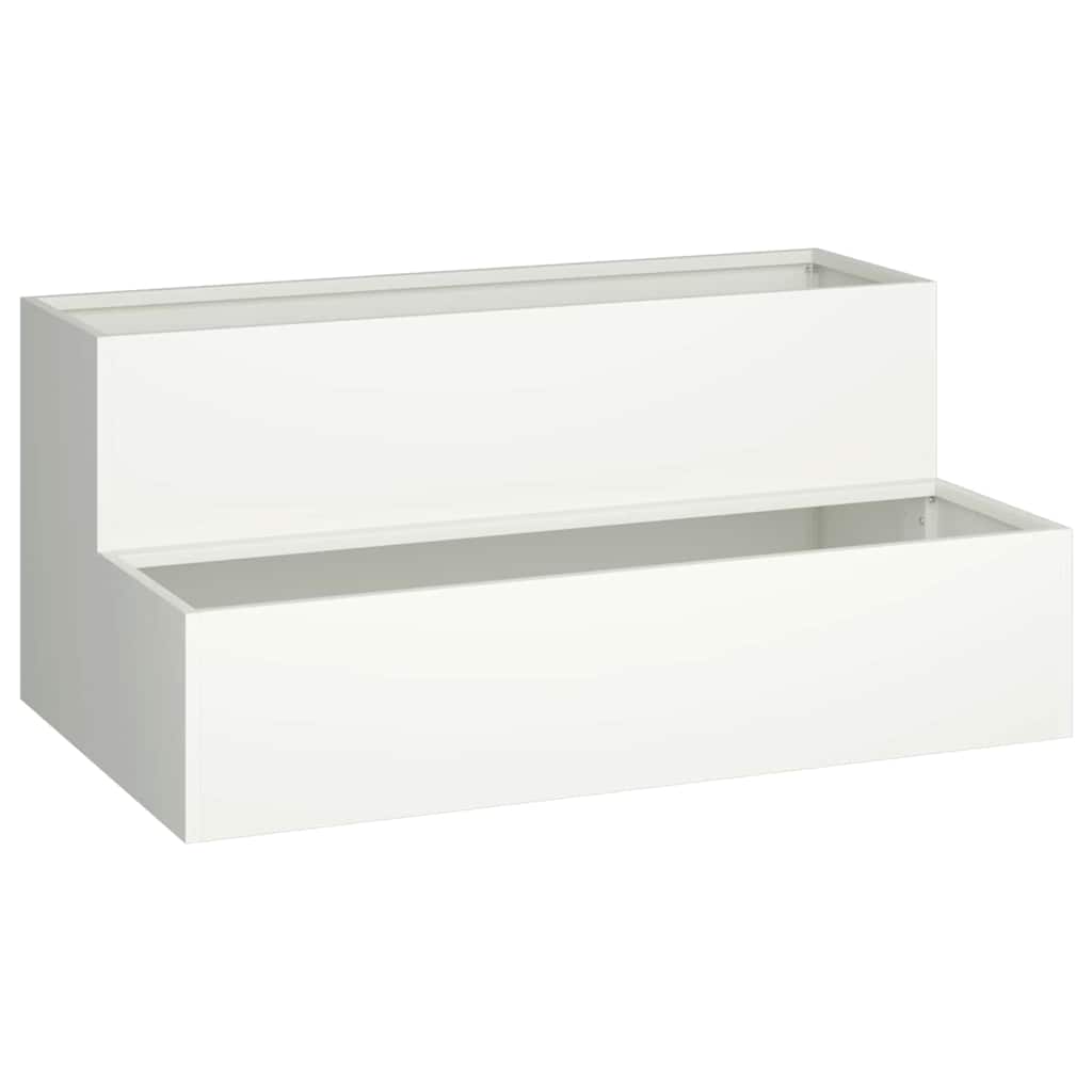 Garden Planter White 100 x 60 x 45 cm Cold-rolled Steel