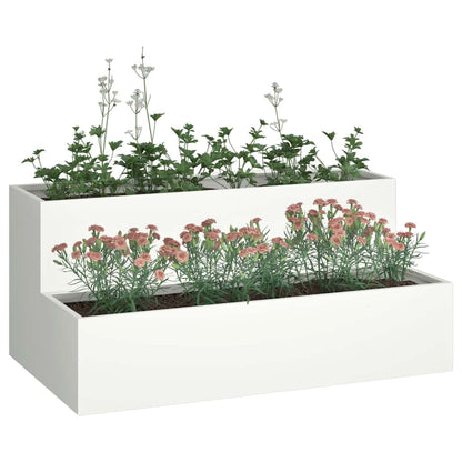 Garden Planter White 100 x 60 x 45 cm Cold-rolled Steel