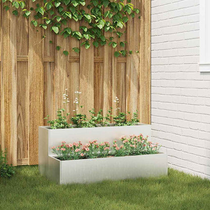 Garden Planter Silver 100 x 60 x 45 cm Stainless Steel