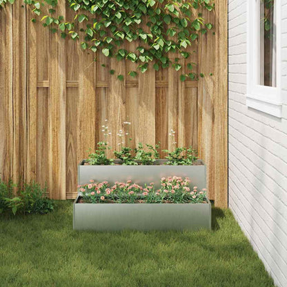 Garden Planter Silver 100 x 60 x 45 cm Galvanised Steel