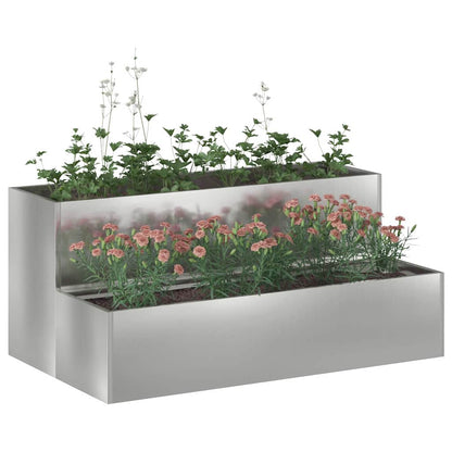 Garden Planter Silver 100 x 60 x 45 cm Galvanised Steel