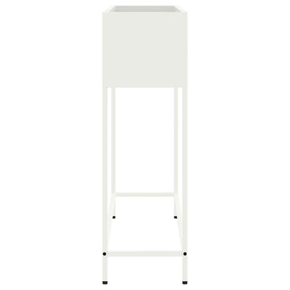 Raised Garden Planter White 100 x 26 x 82 cm Steel