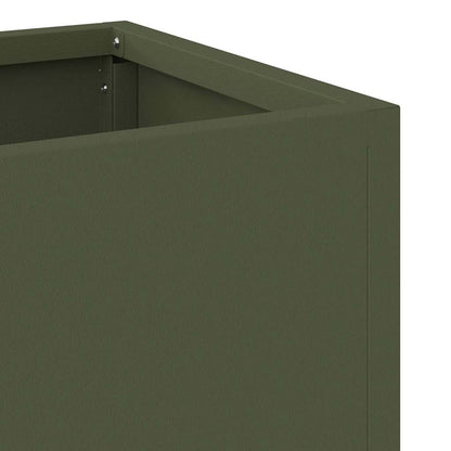 Raised Garden Planter Olive green 100 x 26 x 82 cm Steel