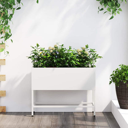 Raised Garden Planter White 60 x 26 x 48 cm Steel
