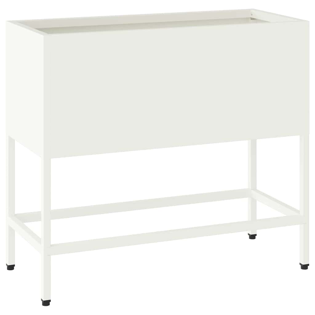 Raised Garden Planter White 60 x 26 x 48 cm Steel