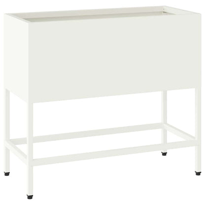 Raised Garden Planter White 60 x 26 x 48 cm Steel