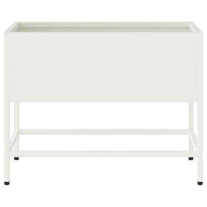 Raised Garden Planter White 60 x 26 x 48 cm Steel