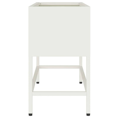 Raised Garden Planter White 60 x 26 x 48 cm Steel