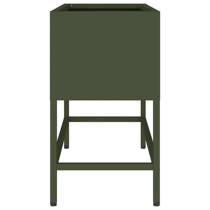 Raised Garden Planter Olive green 60 x 26 x 45 cm Steel